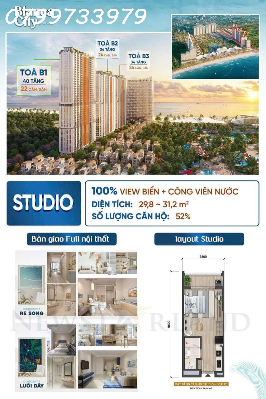 Bán căn hộ cao cấp biển Vũng Tàu giá 2,8 tỷ chủ đầu tư Sun group 0799733979 - Ảnh 2
